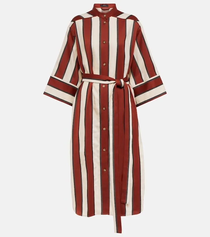 Dima striped twill midi dress