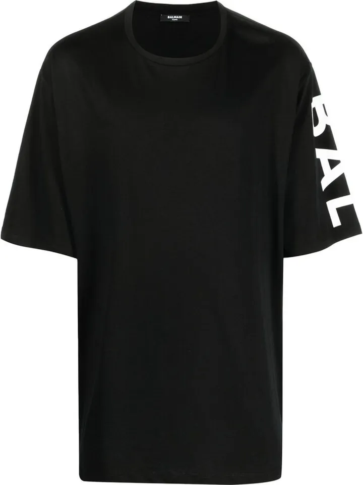Black Logo Print Cotton T-Shirt