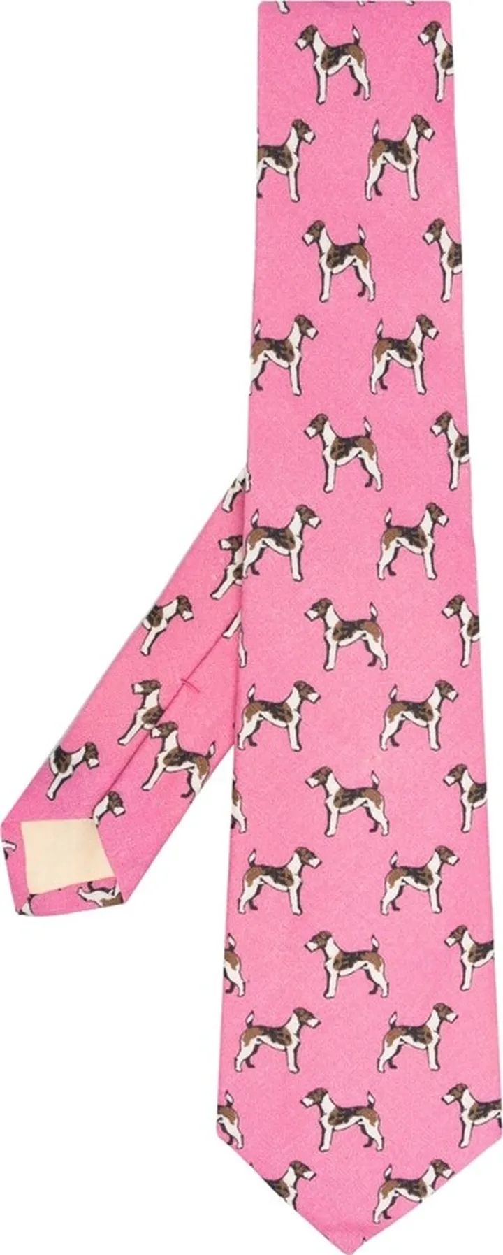 Terrier-print linen tie