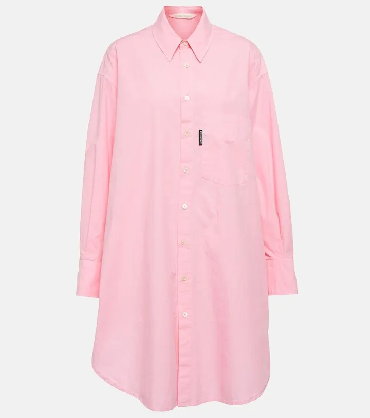 Logo cotton poplin shirt dress