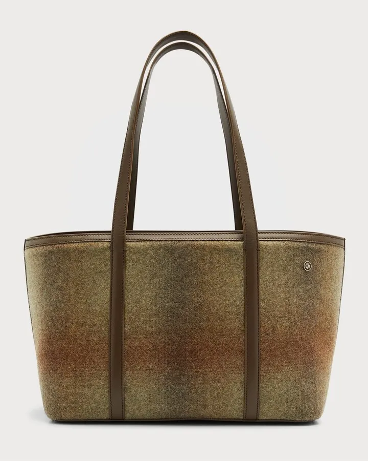 Carry Everything Blurred Plaid Tote Bag