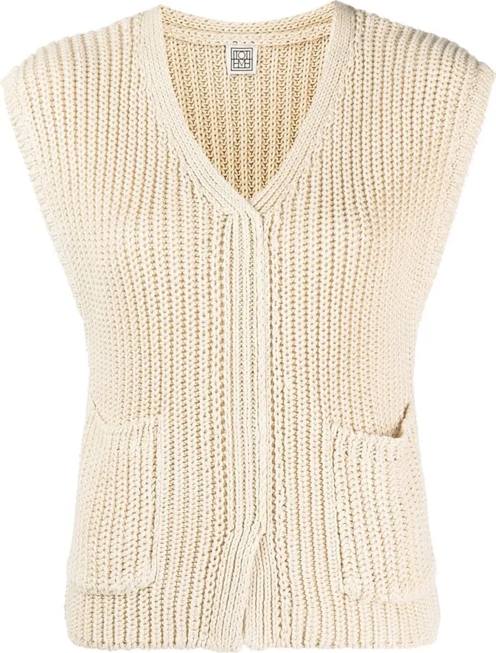 V-neck knitted vest