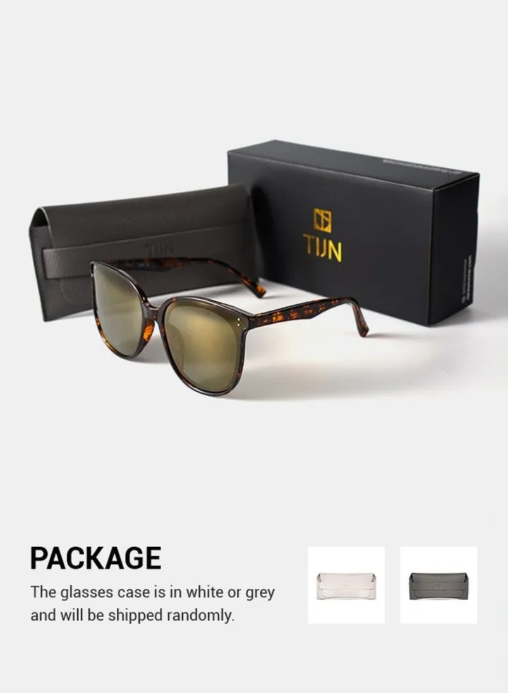 TIJN UA400 Protective Sunglasses Unisex Extra Large Round Polarized Sunglasses Colored Lens Retro Style