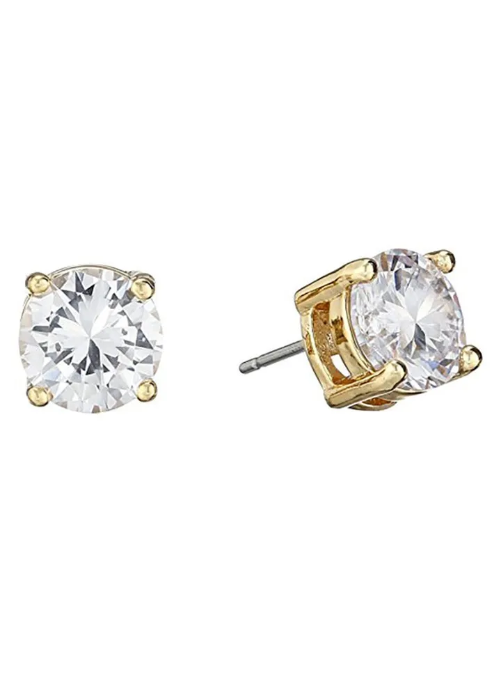 Round Brass Stud Earrings