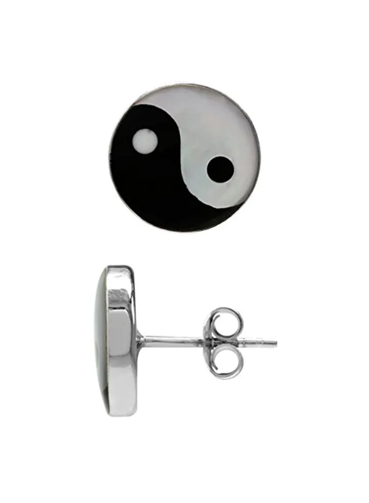 925 Sterling Silver Yin Yang Earrings