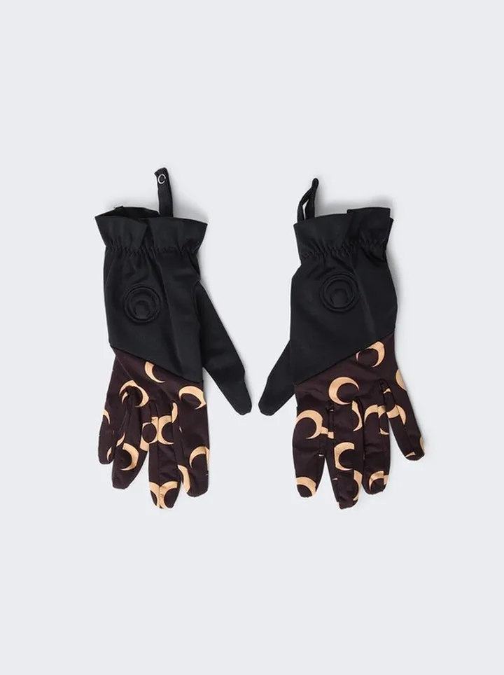 Color-block Moon Gloves Brown