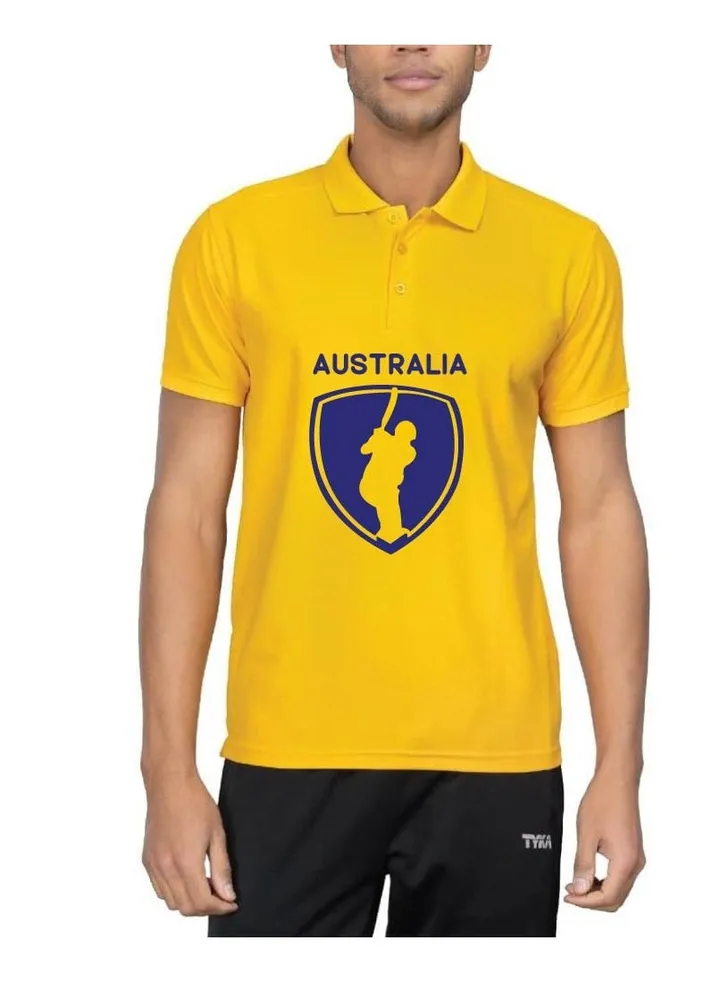 Australia Jersey T-Shirt for Adults - Unisex Australia Printed Dry-Fit Sports Jersey T-Shirt - Ideal Australia Jersey T-Shirt for Cricket Matches