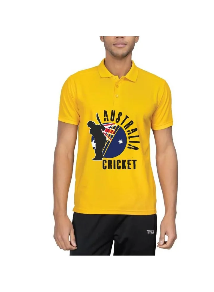 Australia Jersey T-Shirt for Adults - Unisex Australia Printed Dry-Fit Sports Jersey T-Shirt - Ideal Australia Jersey T-Shirt for Cricket Matches