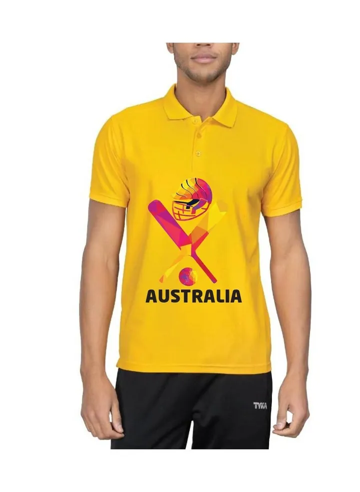 Australia Jersey T-Shirt for Adults - Unisex Australia Printed Dry-Fit Sports Jersey T-Shirt - Ideal Australia Jersey T-Shirt for Cricket Matches