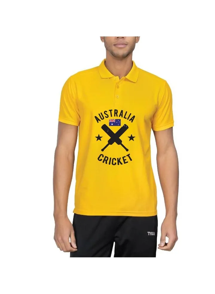 Australia Jersey T-Shirt for Adults - Unisex Australia Printed Dry-Fit Sports Jersey T-Shirt - Ideal Australia Jersey T-Shirt for Cricket Matches