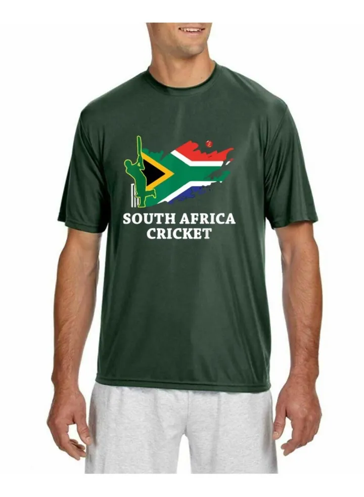 South Africa Jersey T-Shirt for Adults - Unisex South Africa Printed Dry-Fit Sports Jersey T-Shirt - Ideal South Africa Jersey T-Shirt for Matches and Sports Enthusiasts