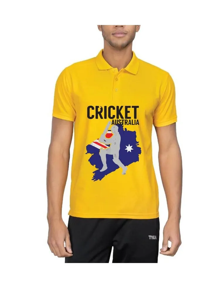 Australia Jersey T-Shirt for Adults - Unisex Australia Printed Dry-Fit Sports Jersey T-Shirt - Ideal Australia Jersey T-Shirt for Cricket Matches