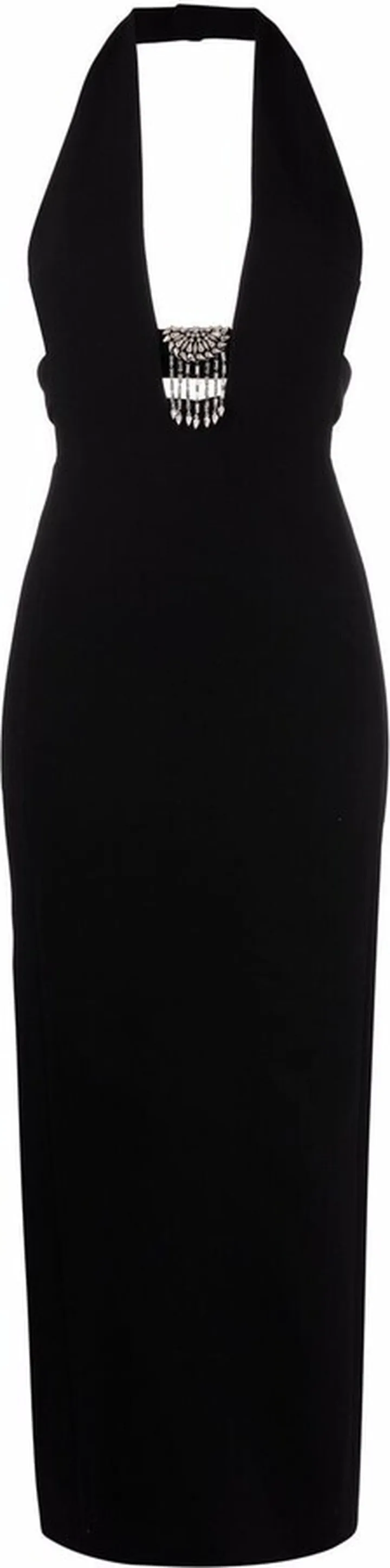 Crystal-Embellished Halterneck Dress