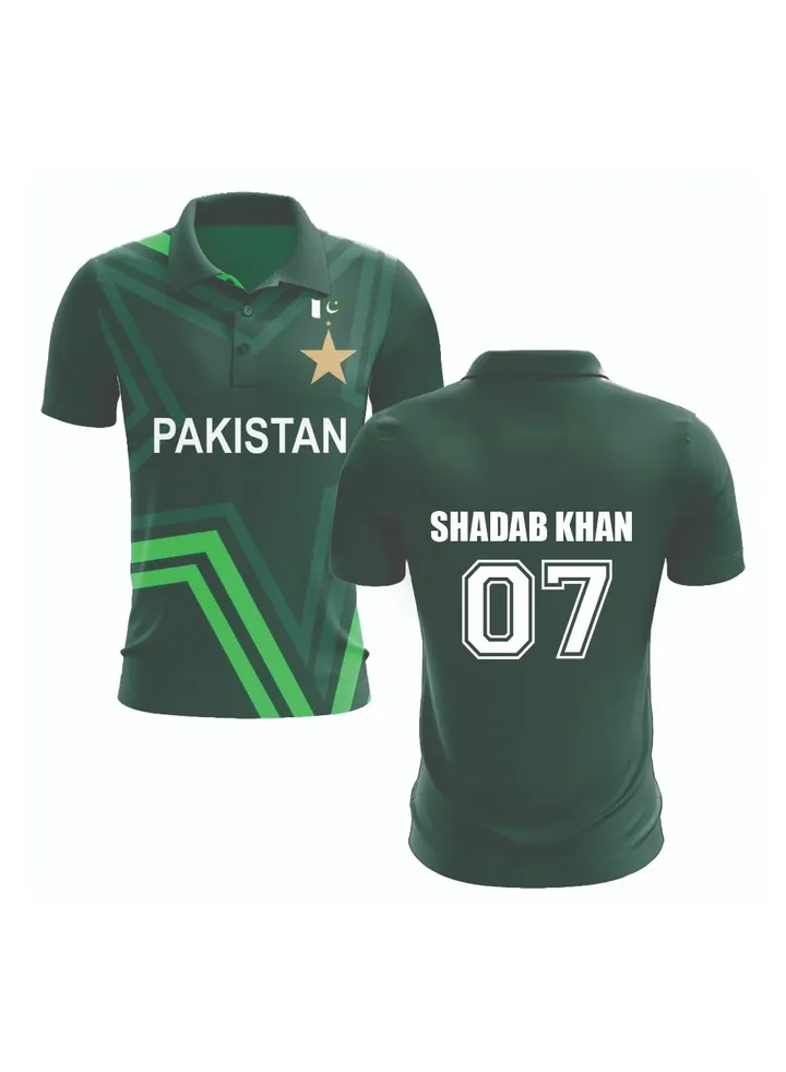 Pakistan Unisex Sports Green Jersey - Perfect for Pakistan Cricket Fans and Cricket Lovers - Comfortable and Stylish Pakistan Jersey for Adults and Kids