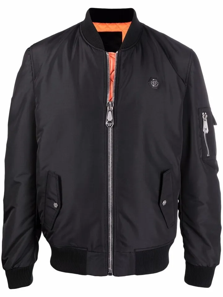 TM logo-print bomber jacket