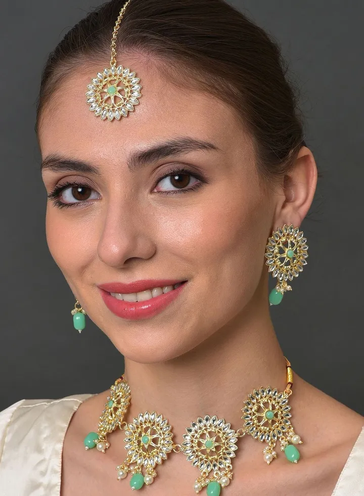 Kundan Gold Plated Necklace Set