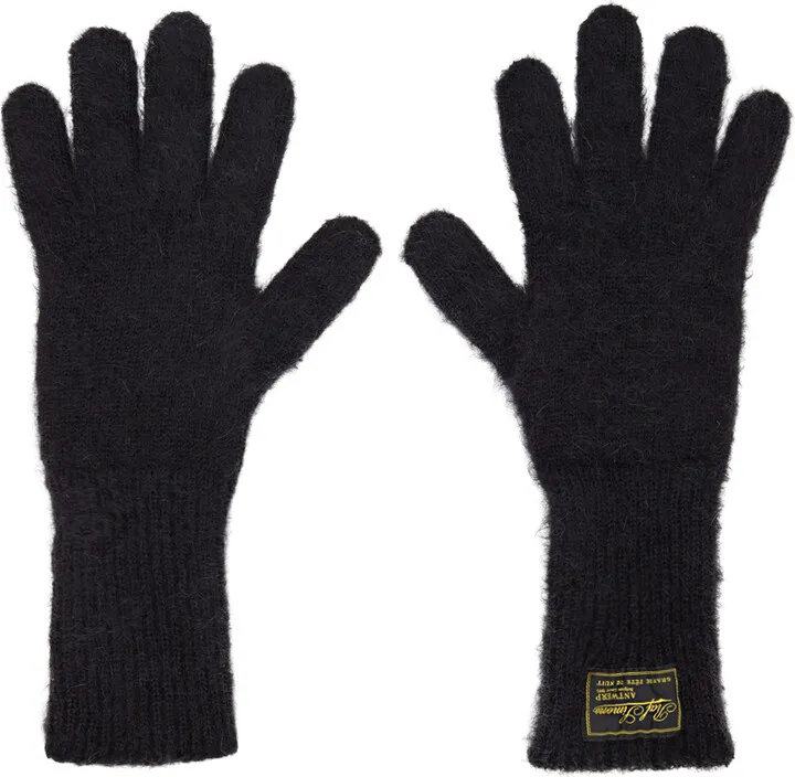 Raf Simons Black Mohair Gloves