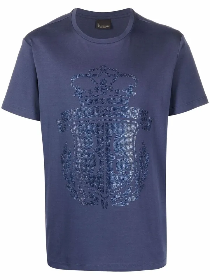 crest-print cotton T-shirt