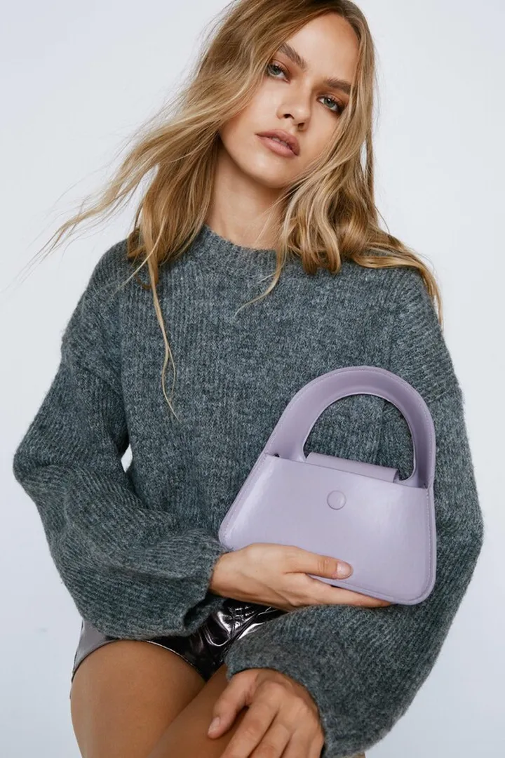 Nasty Gal Womens Structured Rectangle Chunky Handle Grab Bag