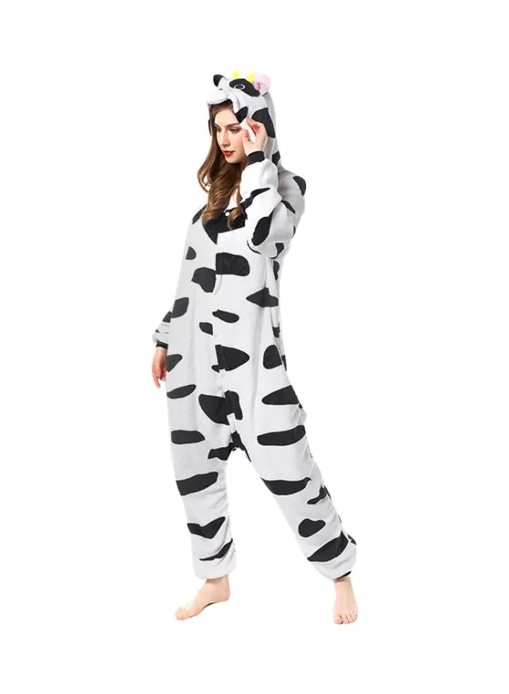 Cow Themed Hooded Onesie White/Black/Pink