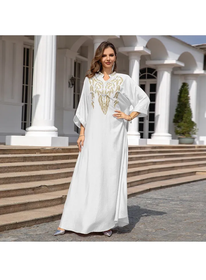 Muslim women's robe, embroidered abaya dress, women's