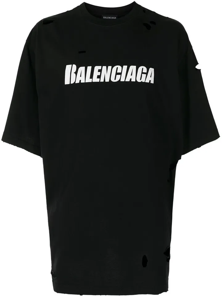 ripped logo-print T-shirt