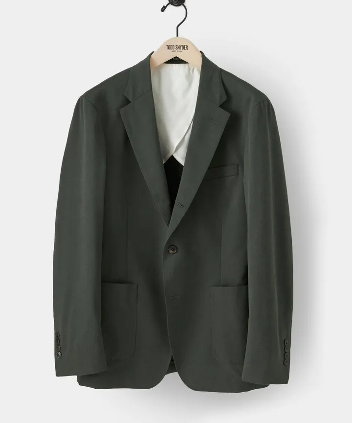 Wool Cotton Madison Suit Jacket In Olive