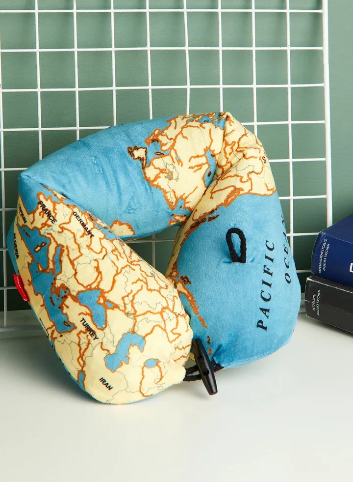 Inflatable Map Neck Pillow