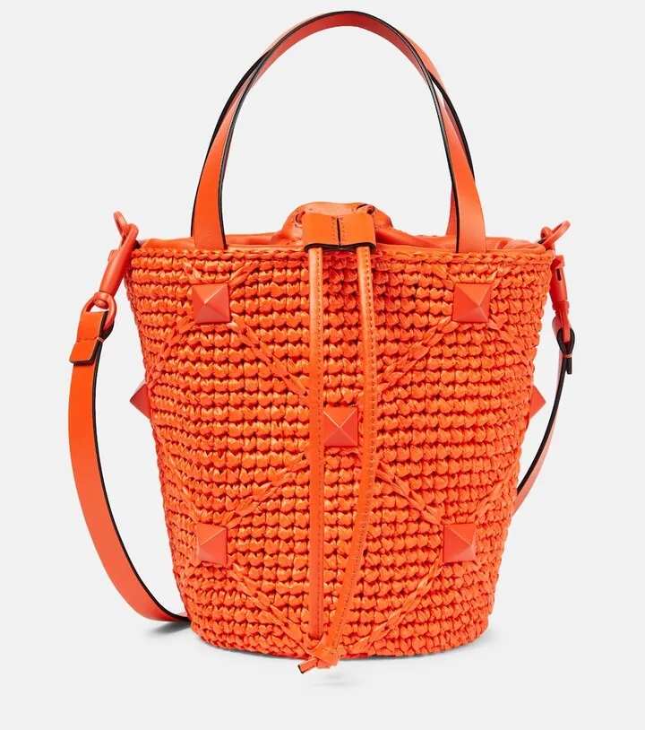 Roman Stud woven tote bag