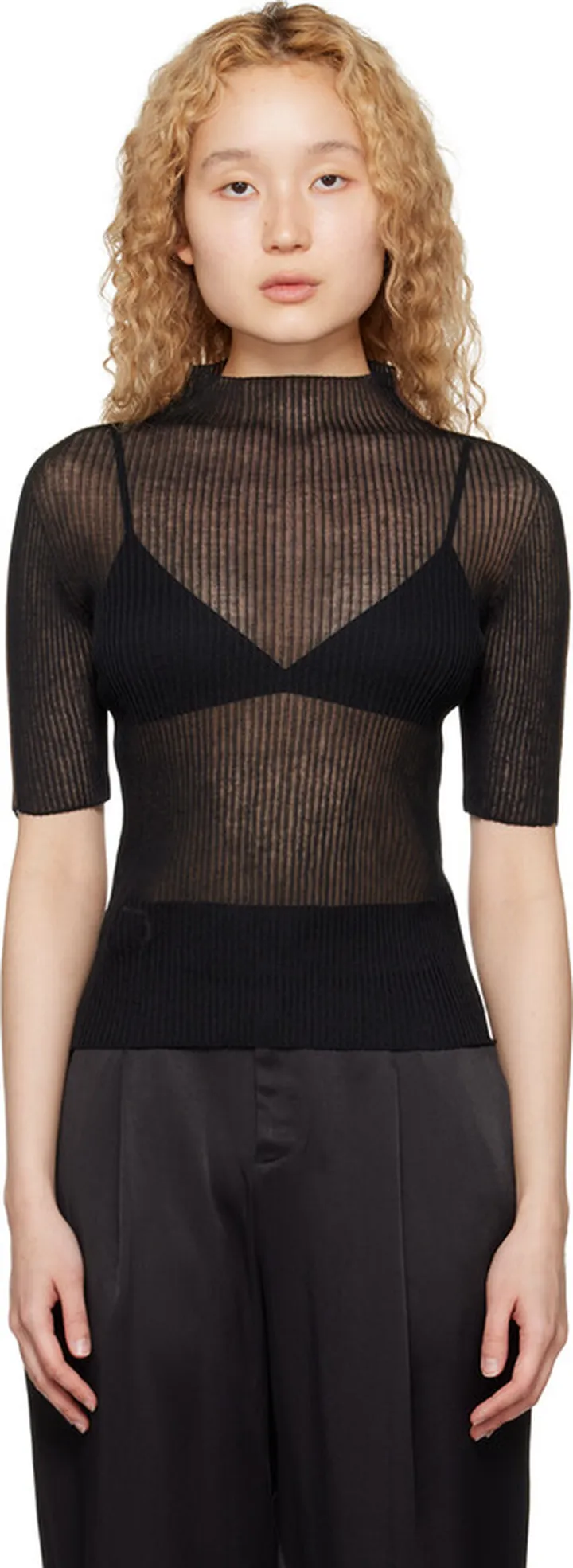 Issey Miyake Black Heather Turtleneck