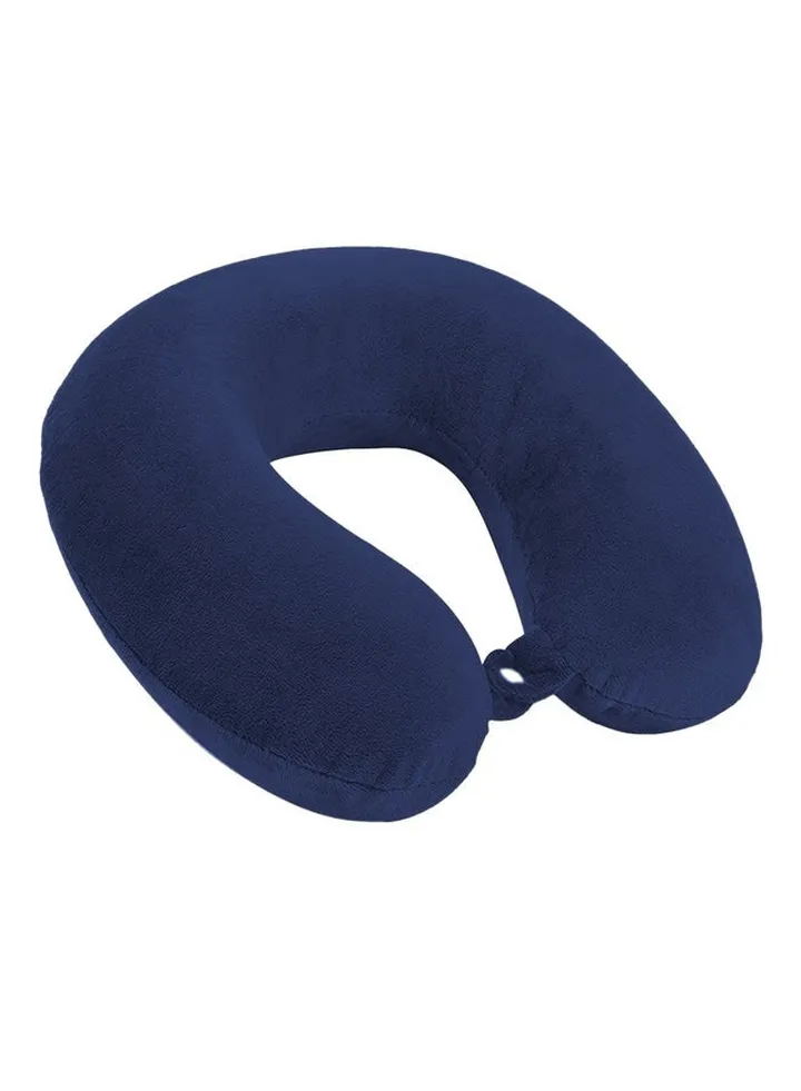 Velvet Neck and Travel Pillow 30x25x10 cm - Dark Blue