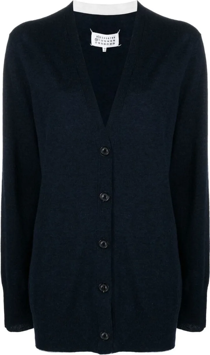 V-neck long-sleeve cardigan