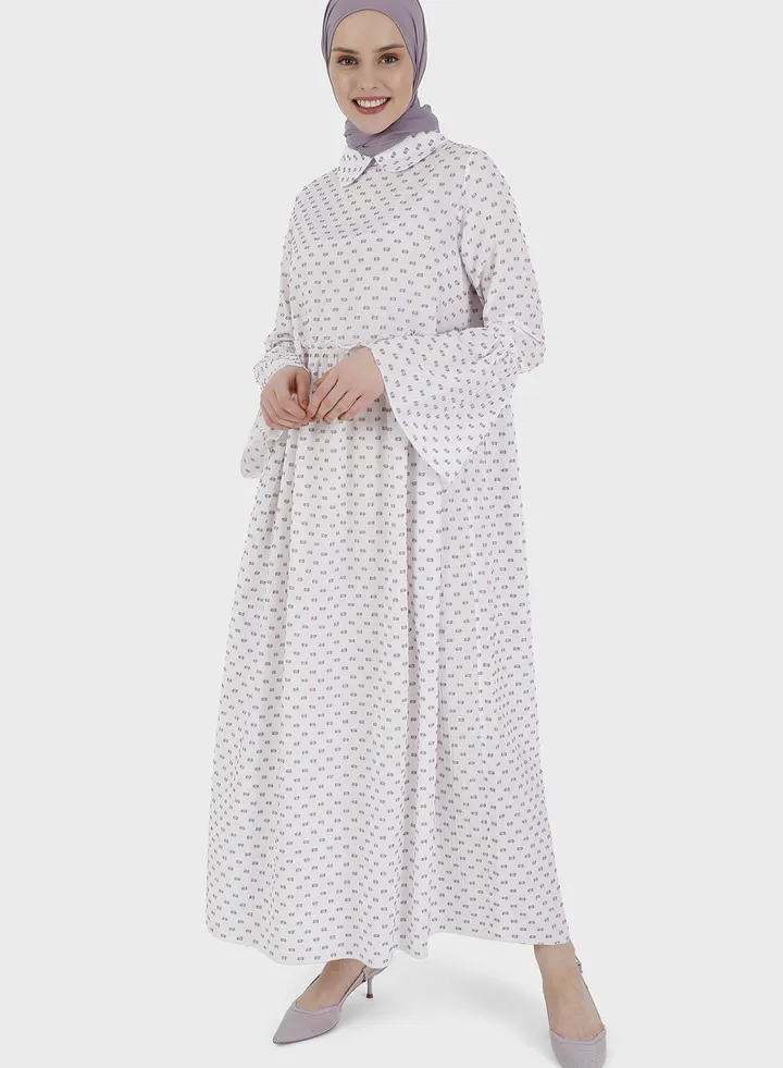 Bell Sleeve Printed Dress