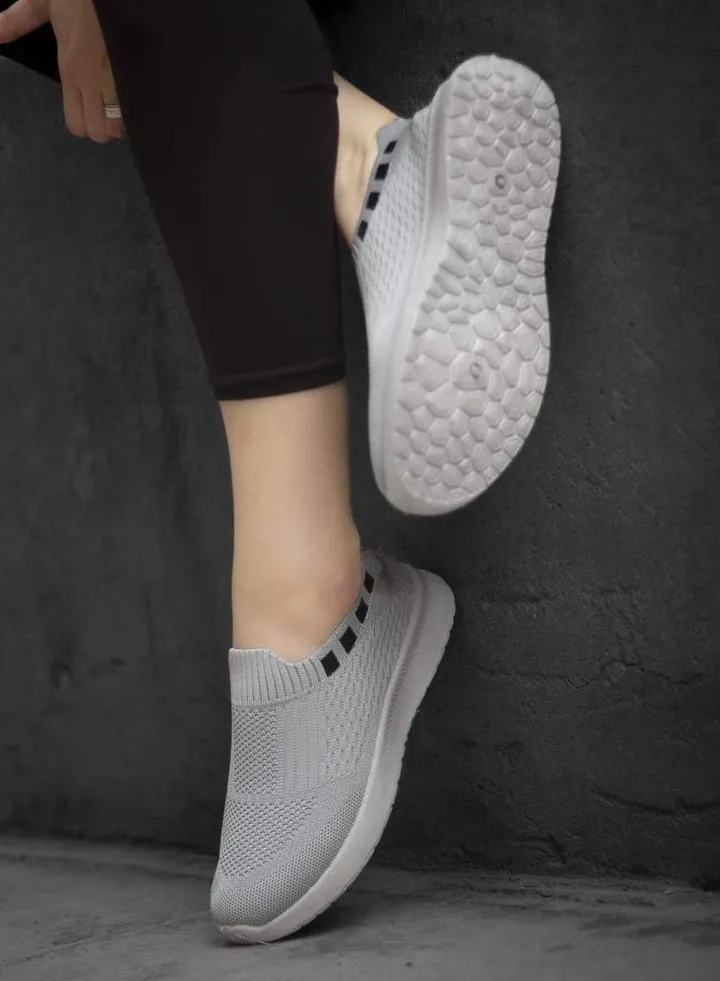 Gray women's slip-on shoes 2024
