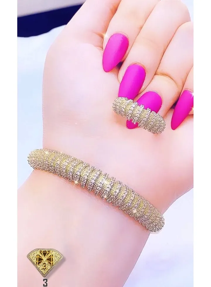 Bracelet & Ring Gold Plated For Women