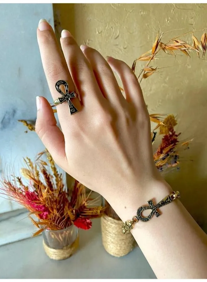 Set Women Bracelet And Ring Hand Made - 2 Pieces