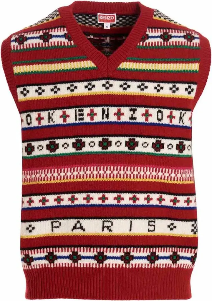 Kenzo Logo Jacquard Knit Vest
