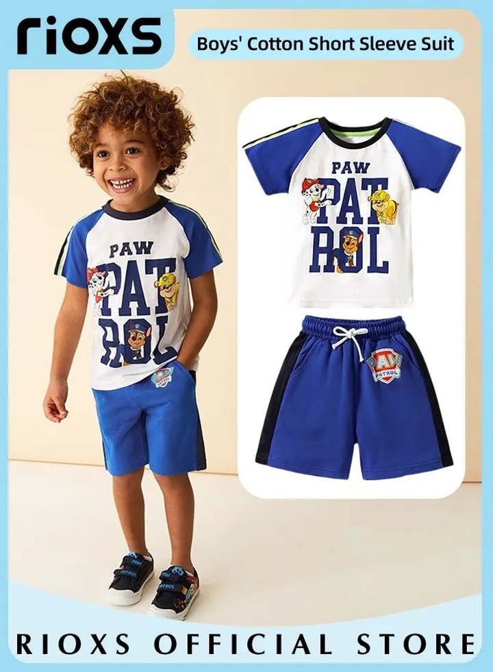 Kids Boys Top and Short Sets Kids Short Sleeve Shirt Short Pants Suits Breathable 100% Cotton Outfits Summer Playwear