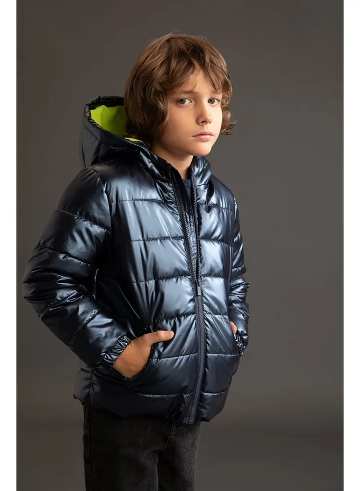 Boy Regular Fit Hooded Long Sleeve Coat
