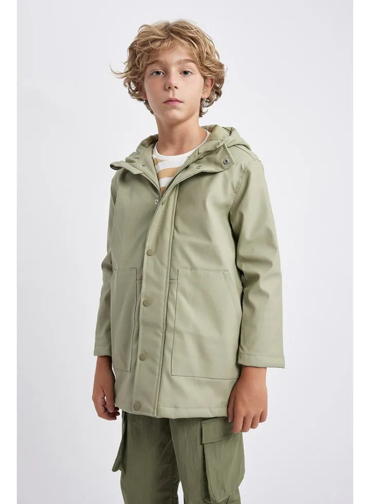 Boy Regular Fit Hooded Long Sleeve Raincoat