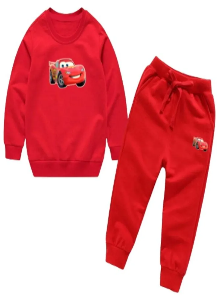 Mcqueen Car Set Printed Hoodie+Pants For Kids