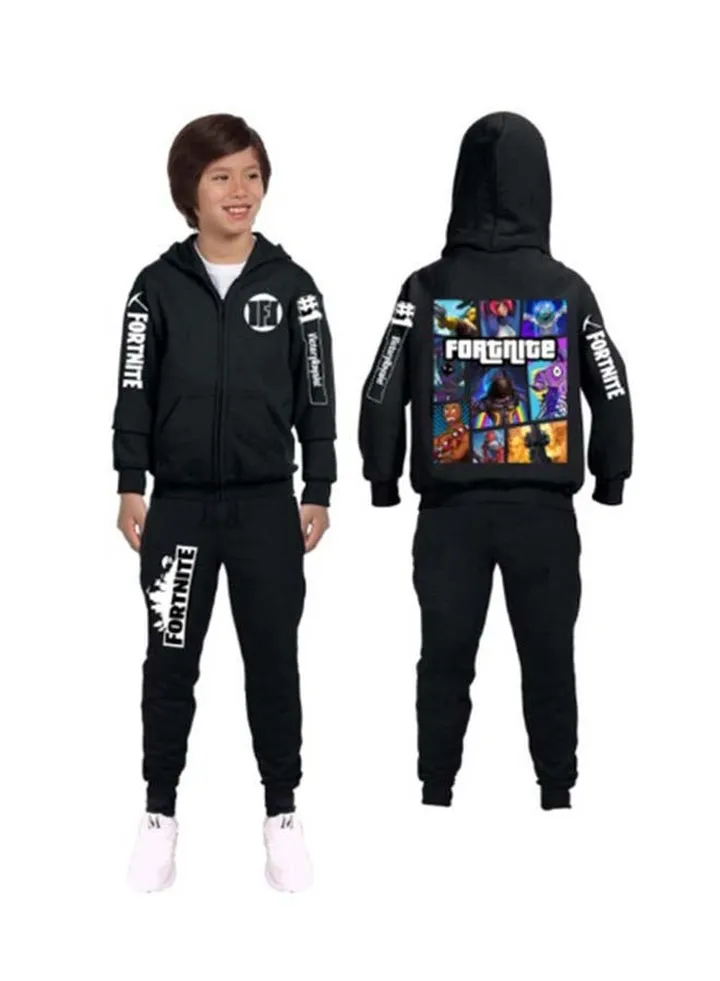 2-Piece Fortnite Hoodie With Pants Black