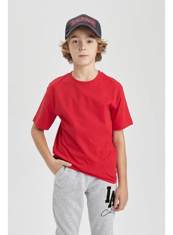 Boy Regular Fit Crew Neck Knitted Short Sleeve T-Shirt