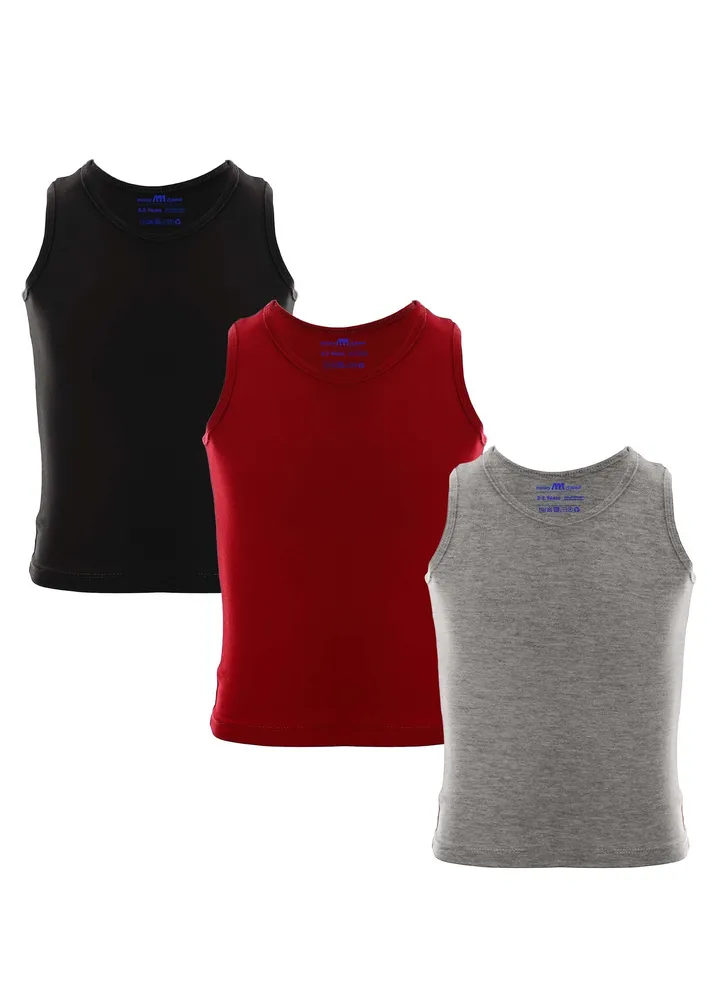 Bundle Of (3) Regular Sleeveless Cotton Boys Tank Top
