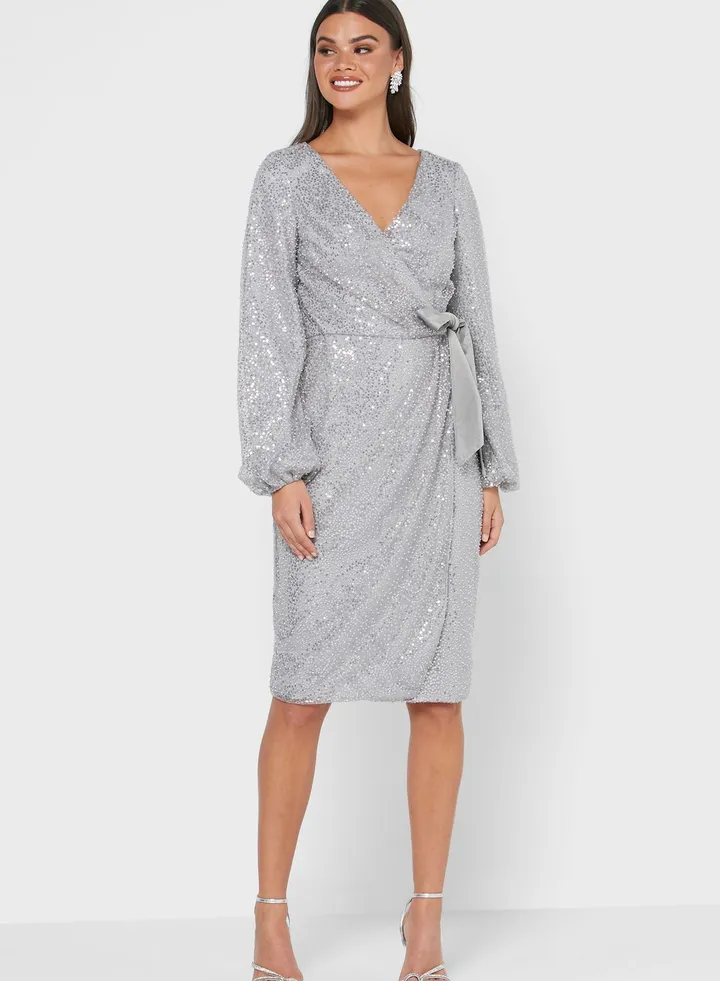 Merl Front Twisted Shift Dress
