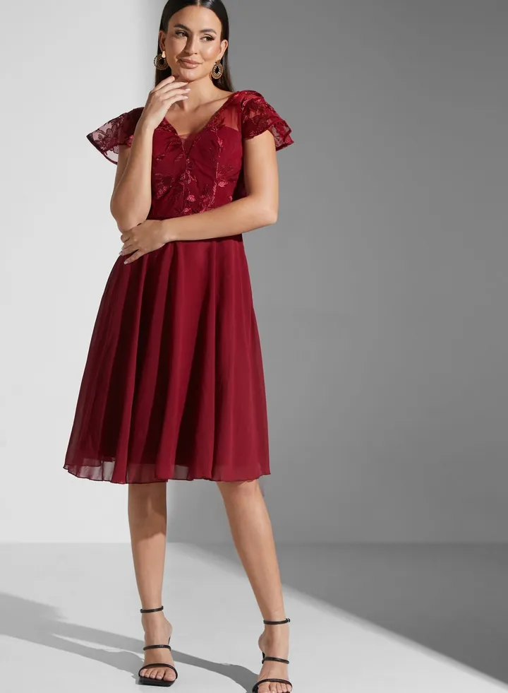 Tiered Broidered Dress