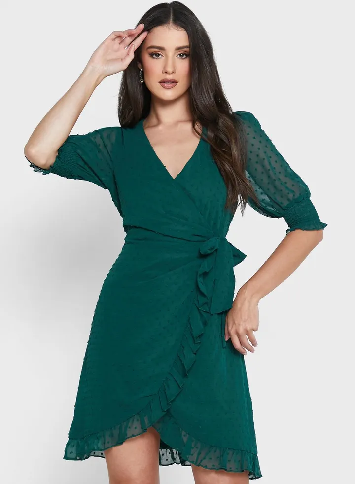 Side Tie Wrap Dress