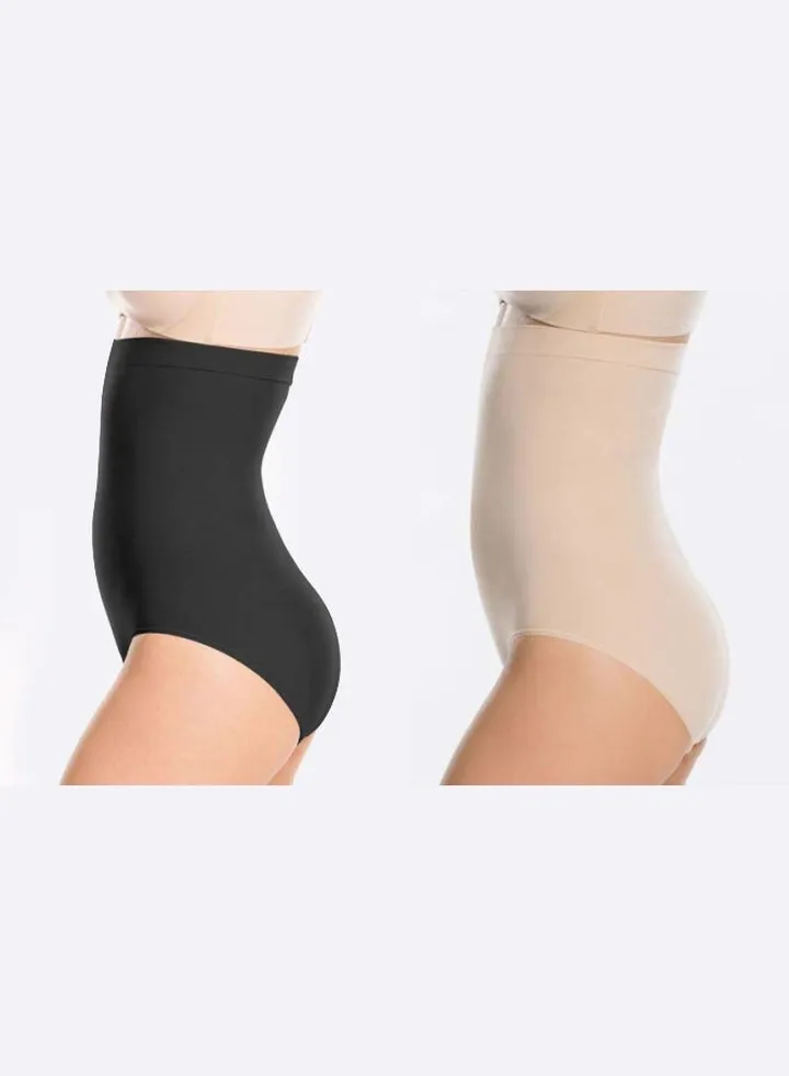 2-Piece Shapewear Set Black/Beige