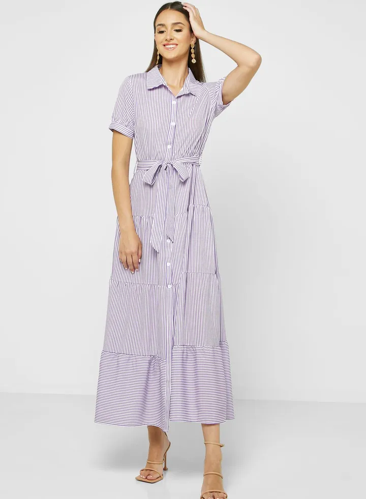 Tiered Shirt Dress