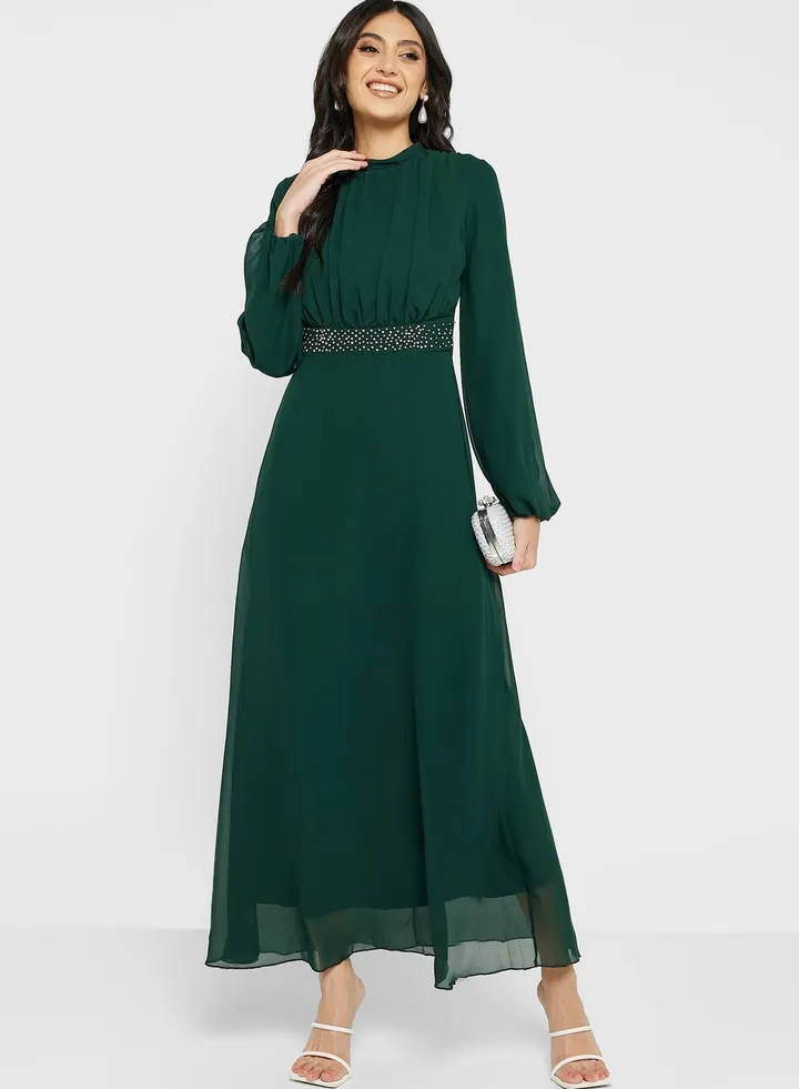Embellished Waist Detail Dress
